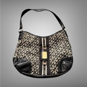 Tommy Hilfiger Black and Tan Women's shoulder  Bag